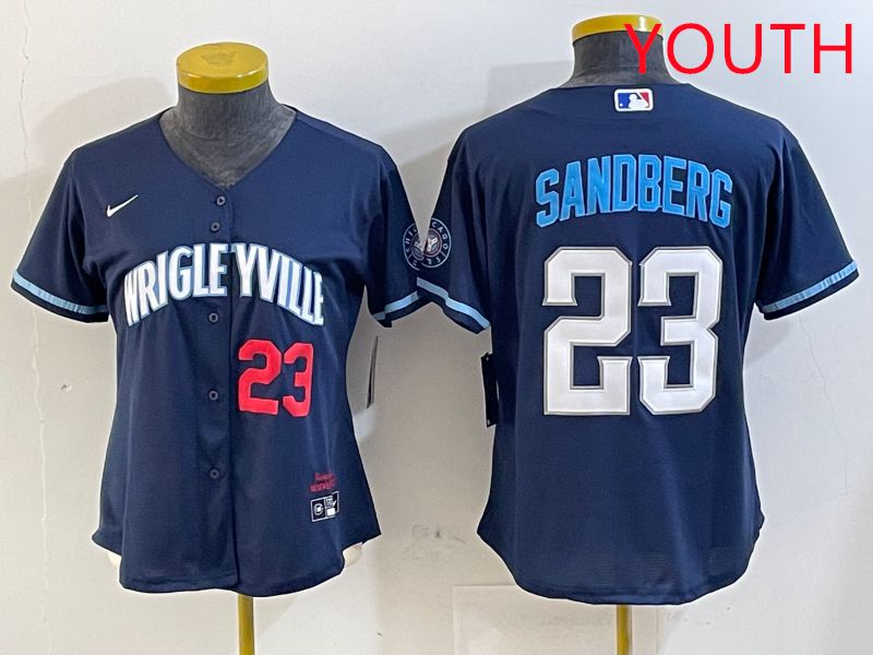 Youth Chicago Cubs #23 Sandberg Blue City Edition Game 2025 Nike MLB Jersey style 6->youth mlb jersey->Youth Jersey